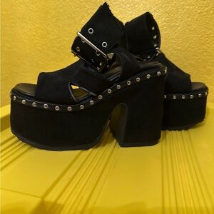 Demonia Black Platform Sandals